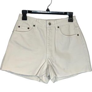Topshop A-List White High Waist Jean Shorts